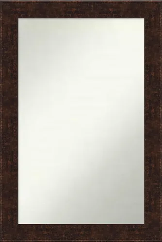Vista 119 de Amanti Art Espejo de baño de bronce para sobre fregadero, 24 x 24 pulgadas, espejo de tocador cuadrado estrecho de bronce Manhattan, marco de madera
