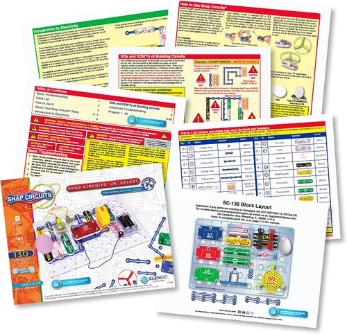 Vista 4 de Snap Circuits Jr. Select SC-130 Kit de exploración electrónica Más de 130 proyectos Manual de proyecto a todo color Más de 30 piezas