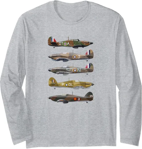 Vista 3 de Hawker Hurricane is a British WW2 Fighter Aircraft Camiseta de manga larga Negro