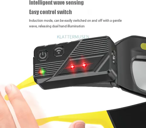 Vista 3 de Lentes LED recargables para faros delanteros con sensor de movimiento y control táctil, 5 modos de iluminación USB C para correr, acampar, pescar
