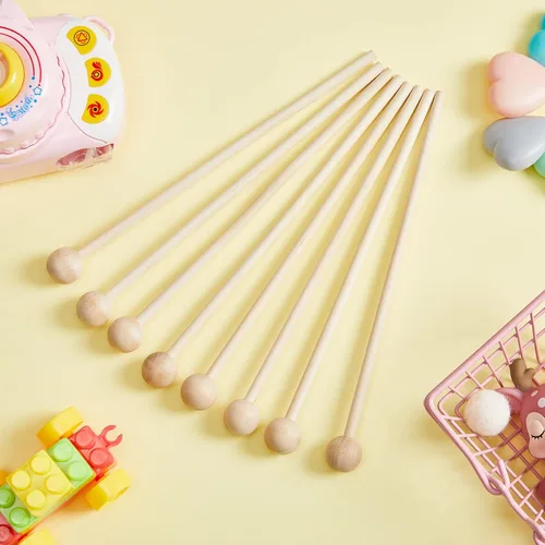 Vista 4 de Boao 20 palitos de madera para niños, xilófono Glockenspiel de 8.2 pulgadas, campanas de percusión, martillos de marimba, pequeños baquetas