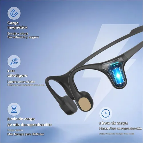 Vista 7 de dreame Aqua Plus Auriculares de conducción ósea, auriculares de oreja