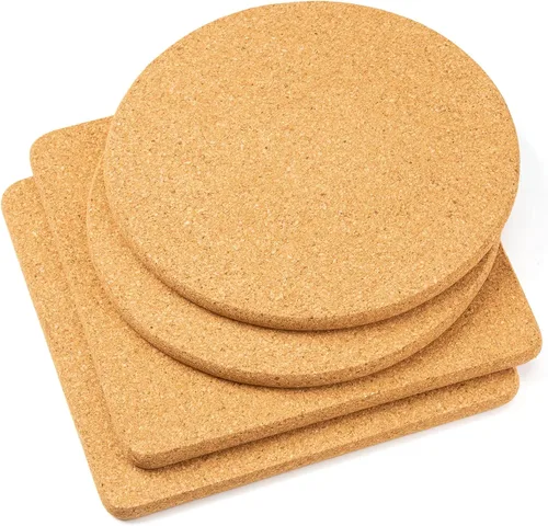 Vista 8 de Salvamanteles de corcho para platos calientes, ollas y sartenes, soportes para ollas para cocina, 8 pulgadas, paquete de 6 almohadillas calientes