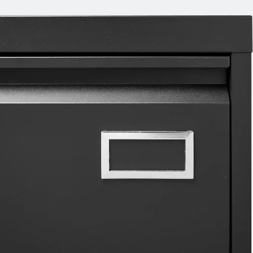 Vista 8 de Archivador lateral de 3 cajones con cerradura para oficina en casa, archivador de metal con barra ajustable para colgar, organización de archivador