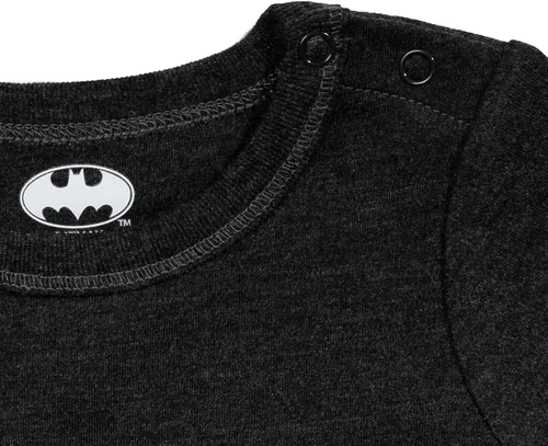 Vista 5 de DC Comics Justice League Batman - Mameluco para bebé y sombrero de sol para recién nacido a bebé