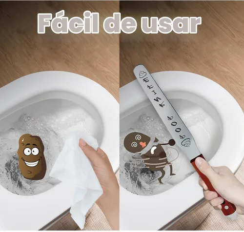 Vista 6 de Cuchillo para caca, cuchillo de caca de metal duradero de 12 pulgadas para bloque de inodoro, mango de madera extra largo, palo de caca, broma