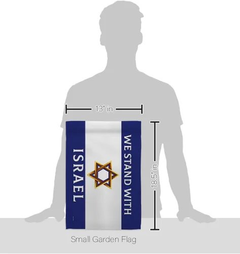 Vista 2 de Israel Flag We Stand with Israel American Flags Pack Tapiz Wall Room - Póster al aire libre Bandera de Israelí Campsite Home Banner
