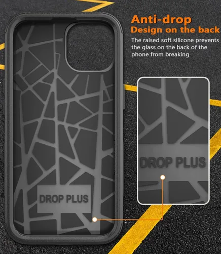 Vista 7 de Diverbox Funda para iPhone 15 Plus [a prueba de golpes] [a prueba de caídas] [protector de pantalla de vidrio templado], funda de protección