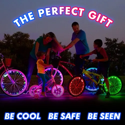Vista 3 de Activ Life Luces LED para rueda de bicicleta con pilas incluidas. Obtén 100% más brillantes y visibles desde todos los ángulos para la máxima