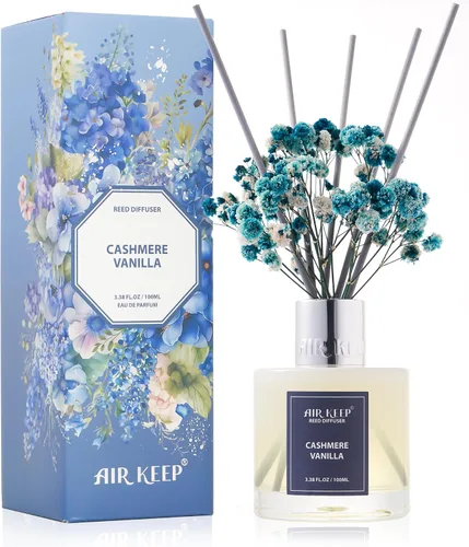 Vista 28 de Airkeep Juego de difusor de varillas – 3.38 onzas líquidas (3.4 fl oz), difusor de aroma de bambú para el hogar, incluye 8 varillas difusoras