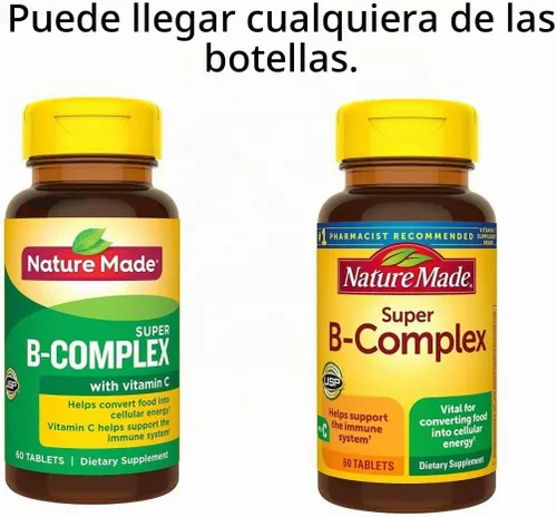 Vista 2 de Nature Made Super B-Complejo con Vitamina C y Ácido Fólico, 60 Tabletas
