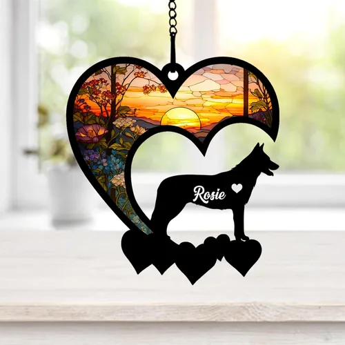 Vista 55 de NAZENTI Atrapasoles personalizado de sabueso afgano, adorno conmemorativo personalizado para la pérdida de mascotas, regalo de condolencia