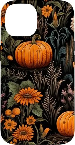 Vista 4 de iPhone 16 Autumn Flower Fall Halloween Spooky Pumpkin Floral Themed Case