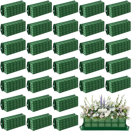 Vista 12 de Hahood Paquete de 2 jaulas rectangulares de espuma floral con arreglos florales de espuma floral para flores frescas, decoraciones de boda