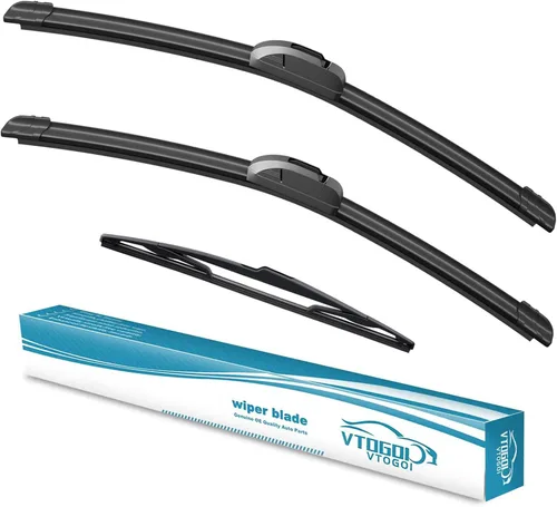 Vista 26 de VTOGOI® Juego de limpiaparabrisas de repuesto para Toyota FJ Cruiser 2007-2014, juego de limpiaparabrisas delanteros y traseros de calidad original