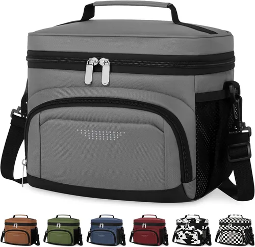 Vista 13 de Vankor Lonchera para Hombres y Mujeres, Bolsa de Almuerzo Aislada Reutilizable a Prueba de Fugas, Bolsa de Almuerzo Refrigerada con Correa Ajustable
