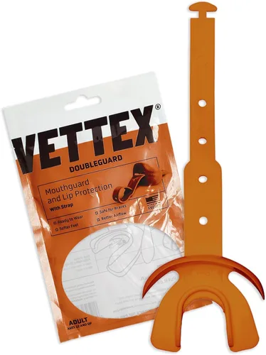 Vista 12 de Vettex Doubleguard Protector bucal con Protección de Labios - Adulto, Aguamarina Football, Lacrosse, MMA, Boxing, Adjustable Helmet Strap, Braces