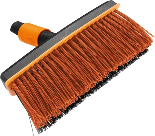 Vista 5 de Fiskars Escoba multiusos, cabeza de escoba, ancho: 10.2 in, cerdas de plástico, negro/naranja, QuikFit, 1001417