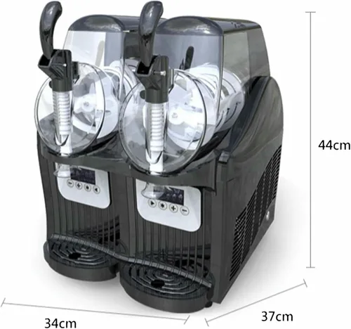 Vista 3 de Máquina comercial del aguanieve del hielo, 2.5L Doble tanque Slush Slushy Juice Machine, 5L jugo hielo mezcla bebidas de enfriamiento Smoothie