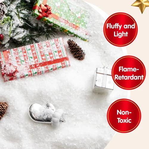 Vista 3 de JOYIN Paquete de 2, copos de nieve artificiales de plástico de 10 onzas (280g) blancos para decoración de árbol de Navidad, fiesta de Navidad