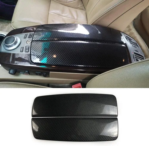 Vista 11 de para BMW Serie 3 E90 E91 E92 E93 2006-2012 ABS Cubierta de Caja de Almacenamiento de Cubierta de Tapa de Consola de Coche de Fibra de Carbono