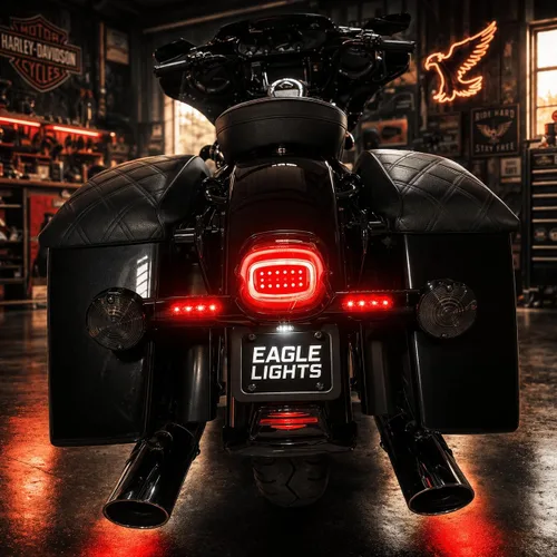 Vista 4 de Eagle Lights HALOZ - Luz trasera LED con intermitentes para motocicletas Harley Davidson