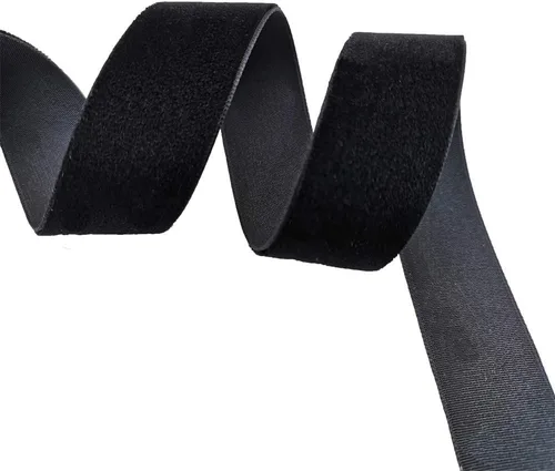 Vista 4 de Cinta de terciopelo de nailon de una sola cara, carrete de 1 pulgada x 25 yardas (negro)