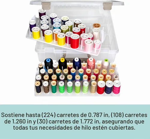 Vista 3 de ArtBin caja de hilos - contenedor de almacenamiento con charolas extraíbles con carretes de hilos, 9002AB
