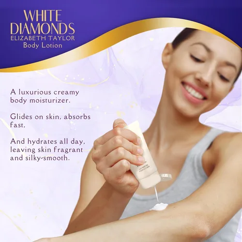 Vista 4 de Elizabeth Taylor White Diamonds - Set de regalo para damas con spray, loción corporal, gel de ducha y perfume