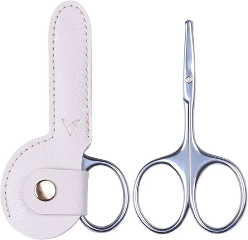 Vista 9 de YOUYISI Tijeras de pelo de nariz de 3.75 pulgadas, tijeras de bigote facial pequeñas de punta redonda para recortar hombres