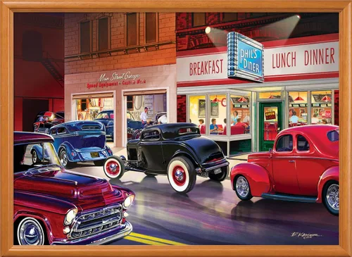 Vista 8 de MasterPieces Cruisin' Route 66 - Rompecabezas de 1000 piezas de colección.
