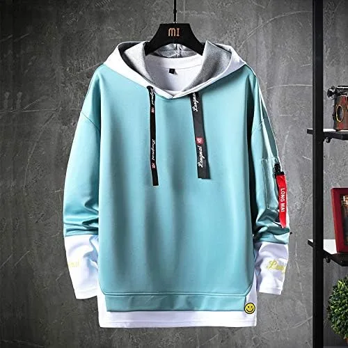 Vista 5 de USTZFTBCL Sudadera con capucha para hombre Harajuku japonesa de estilo hip hop para hombre