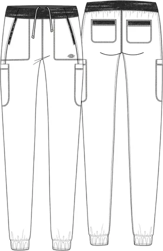 Vista 8 de Dickies Dynamix DK186 - Pantalón médico para mujer, tiro natural, pierna cónica, Mélange Jogger