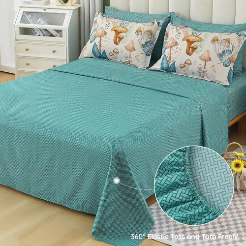 Vista 5 de Dinjoy Juego de edredón de 6 piezas para niñas, juego de ropa de cama colorido de arcoíris degradado tamaño individual, cama en una bolsa para niños