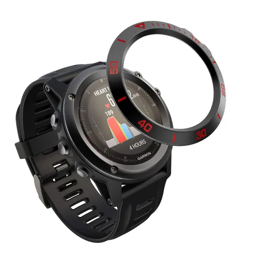 Vista 12 de AISPORTS Anillo de bisel compatible con Garmin Fenix 3/Fenix 3 HR bisel Loop cubierta adhesiva antiarañazos acero inoxidable bisel de metal marco