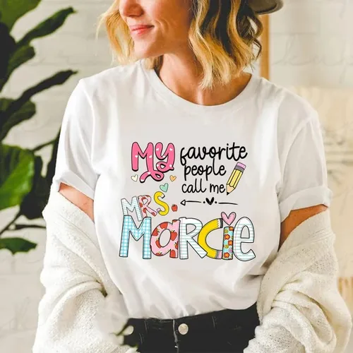 Vista 2 de Nazenti - Regalos personalizados para profesores, My Favorite People Call, camisa para profesor, bonita camiseta para profesores, idea de regalo