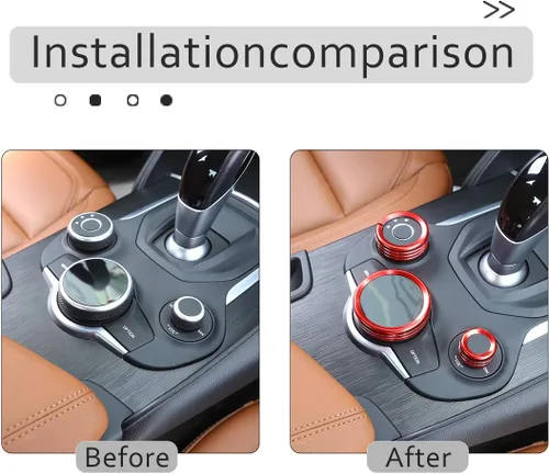 Vista 2 de Aleación de aluminio para consola central interior de automóvil, perilla multimedia, accesorio para Alfa Romeo Giulia Stelvio 2017-2020
