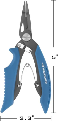 Vista 2 de KastKing Intimidator Fishing Pliers, Corrosion Resistant Polymer Coated Fishing Tools, Tungsten Carbide Cutters, Saltwater Resistant Fishing Gear