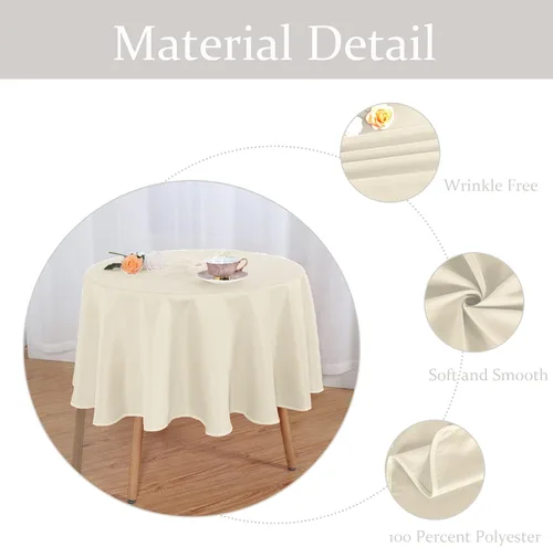 Vista 4 de Fitable Cubierta de Mesa Ovalada Oblonga para Exteriores e Interiores - Mantel Lavable Impermeable Sin Arrugas con Cremallera y Orificio para Beige