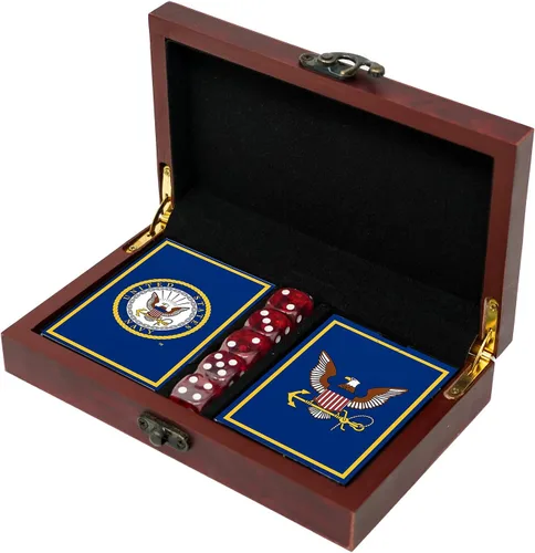 Vista 16 de Juego de regalo del ejército de los Estados Unidos Juego de cartas y dados Tarjetas de insignia de rango del ejército Regalos del ejército