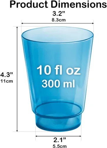 Vista 9 de Acrimet Vaso de plástico, reutilizable, 10 onzas, 10.1 fl oz, vaso de agua, lavable a máquina, vasos apilables para bebidas, vaso para beber