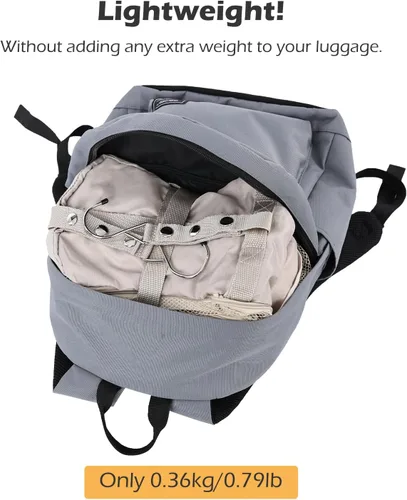 Vista 6 de TABITORA Organizador de equipaje de viaje plegable para colgar, estantes colgantes portátiles para llevar en la maleta con 2 ganchos, (S-negro)
