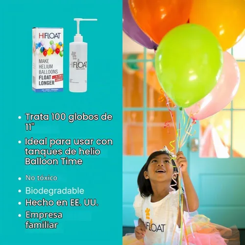 Vista 6 de Hi-Float Company Ultra Hi-Float con bomba de tratamiento para globos, 16 onzas, multicolor.