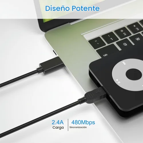 Vista 4 de Cable USB-C a Mini USB, cable de carga tipo C a Mini-B compatible con cámara Canon, cargador rápido para GoPro Hero 3+, Ti-84 Plus, controlador PS3