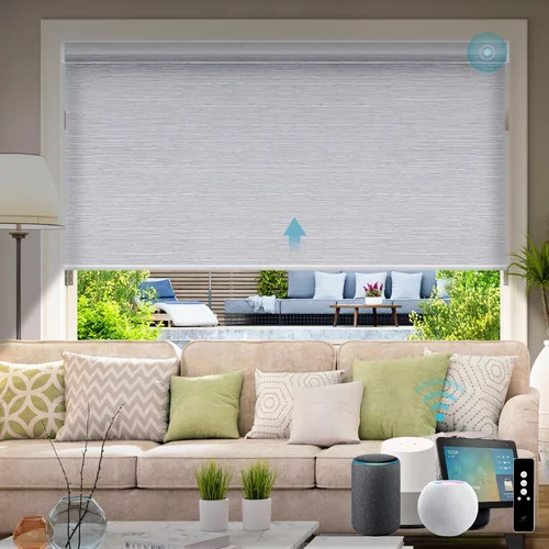 Vista 31 de SmartWings Persianas Motorizadas con Filtro de Luz, Compatible con Matter Thread Homekit Z-Wave Alexa Google, Persianas con 70% de Opacidad Safari