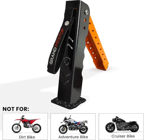 Vista 2 de GRAND PITSTOP Soporte de Mantenimiento para Motocicletas, Soporte de Elevación Portátil y Compacto, Gato de Moto, Altura Ajustable para Limpieza