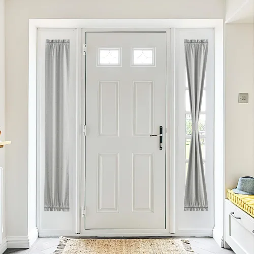 Vista 114 de NICETOWN Cortinas de Lino para Puerta Lateral - Cortinas Opacas con Aislamiento Térmico para Puerta Delantera Francesa para Sombra Pequeña