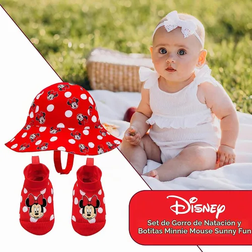 Vista 5 de Disney Minnie Mouse Red Sunny Fun Swim Hat and Booties Set - 0-12 Months Minnie Red