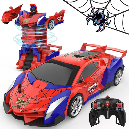 Vista 9 de BLUEJAY - Coches de control remoto transformables para niños de 3 a 12, 2.4 GHz Robot transformador a escala 1:18, deformación con un solo botón
