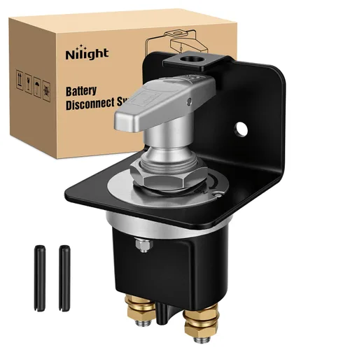 Vista 21 de Nilight - Interruptor de batería 1-2-Ambos-apagado, interruptores de corte maestro de desconexión de 12V-48V para lancha, automóvil, caravana 1